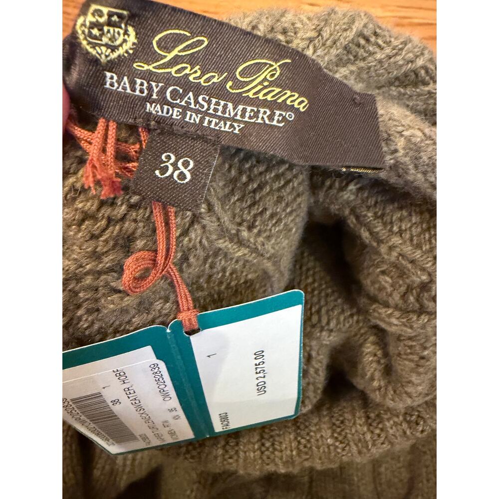 Loro Piana Napier Baby Cashmere Cable Turtleneck Sweater 38 NWT - Picture 5 of 8